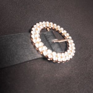 crystal studded black belt
